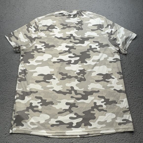 Gymshark Shirt Mens Large Gray Camo Performance Athletic Mesh Training A2A1J - Picture 5 of 9